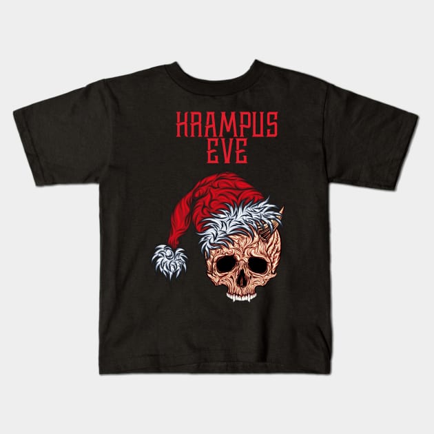 Krampus Eve Skull Skull Christmas Hat Kids T-Shirt by GeekCastle